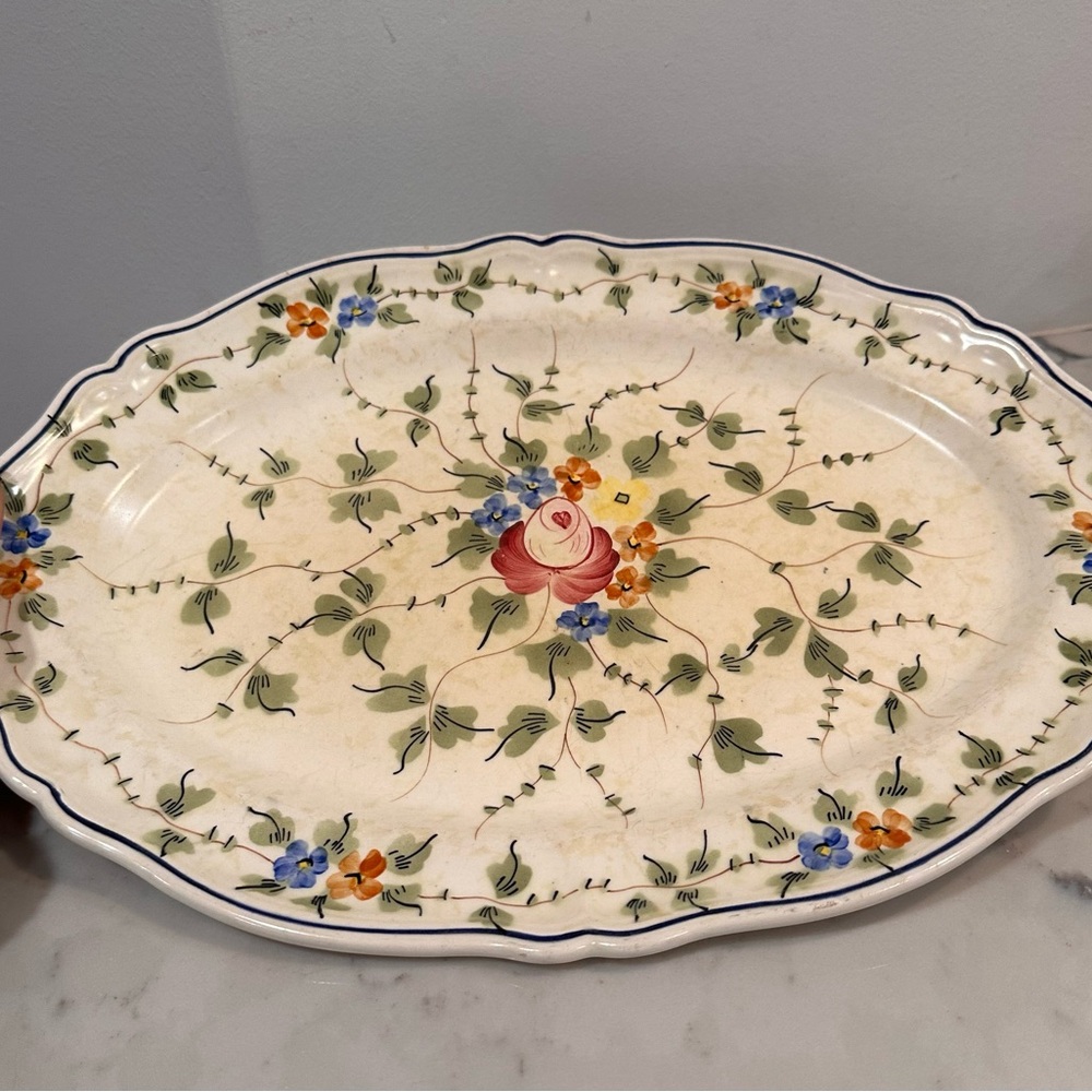 Floral Oval Ceramic Platter